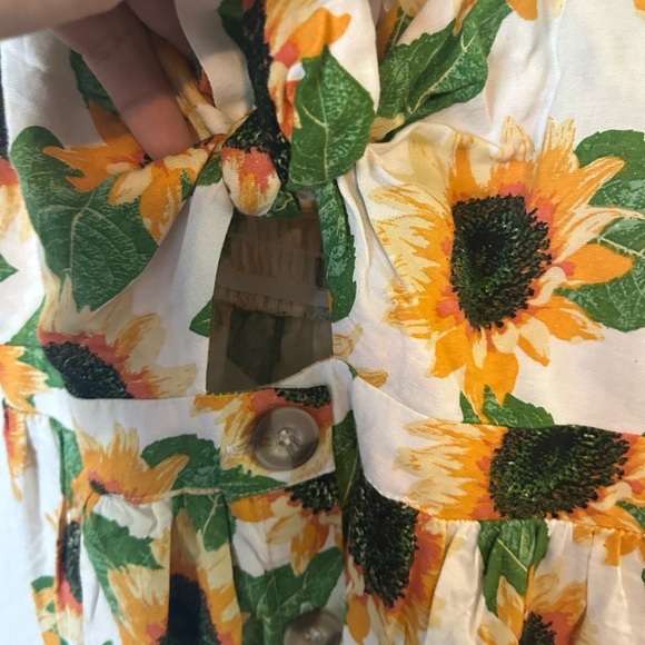 Mimi Chica Bohemian/festival, sunflower button front Tie bust Dress Medium - Picture 6 of 9